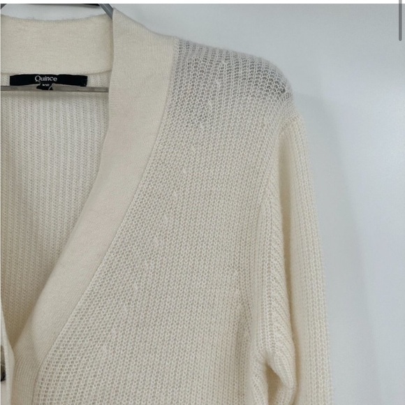 Quince Ivory Baby Alpaca-Merino Wool Oversized Cardigan sz XS Women's Button NWT - Picture 3 of 8